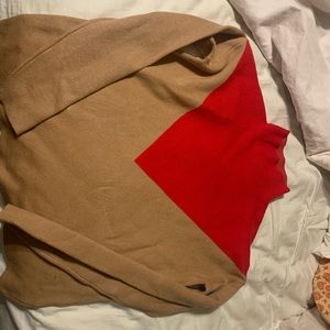 Red and cream sweater